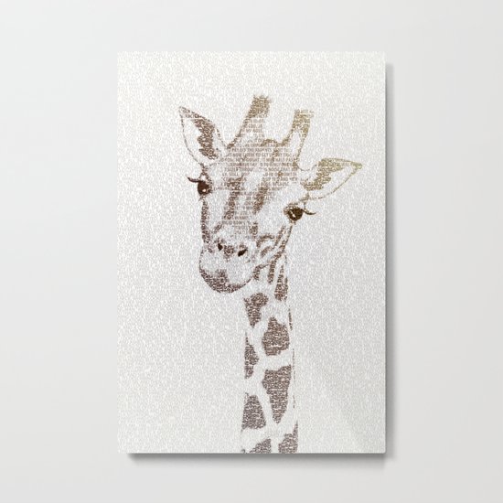The Intellectual Giraffe Metal Print