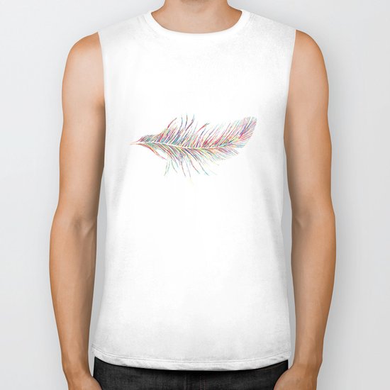 Rainbow Feather Biker Tank