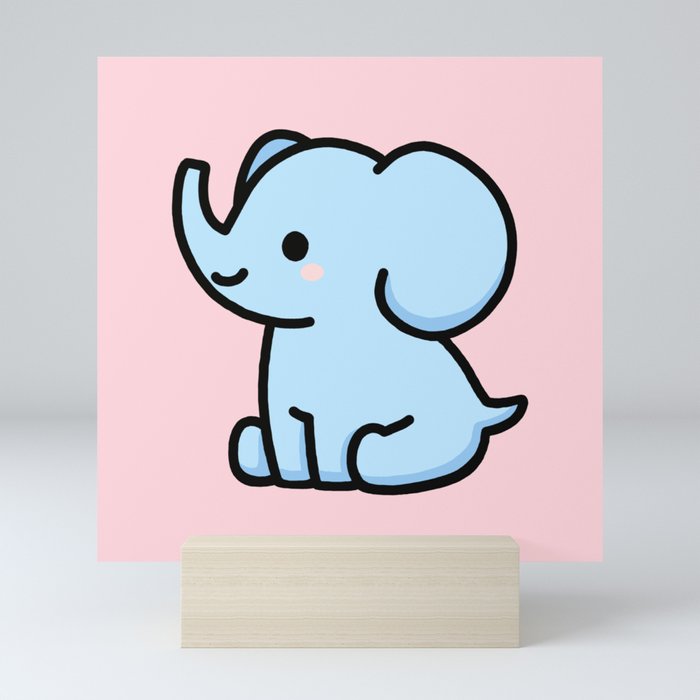 Elephant Mini Art Print by littlemandyart