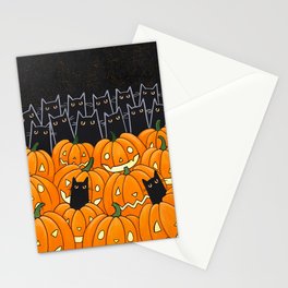 Black Cats and Jack o Lanterns Stationery Card