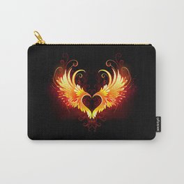 Angel Fire Heart with Wings Carry-All Pouch