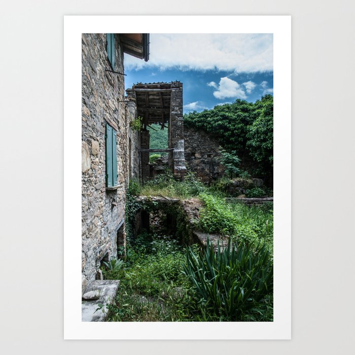 Ruin in Italy travel art print Art Print