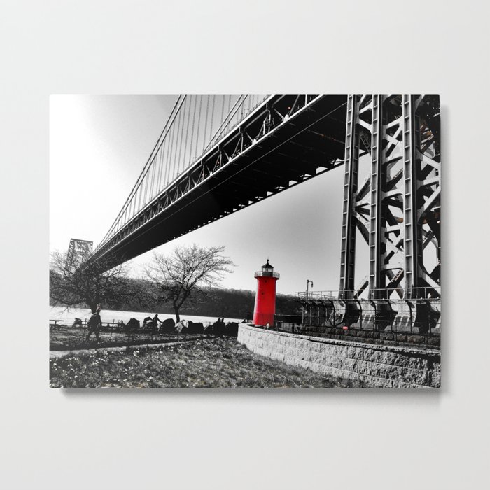 The Little Red Lighthouse - George Washington Bridge NYC Metal Print