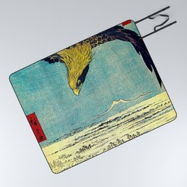 Hiroshige, Hawk Flight Over Field Picnic Blanket