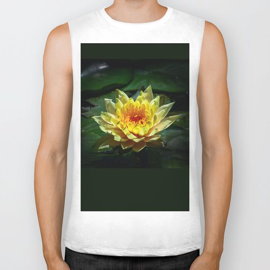 Yellow water lily Biker Tank
