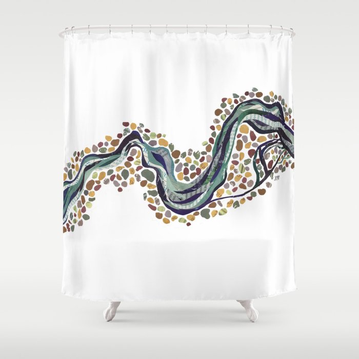 Meander- Simple Shower Curtain