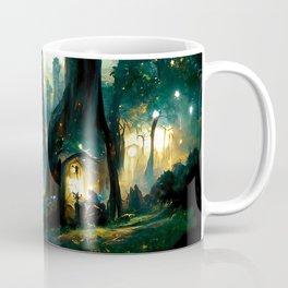 Walking through the fairy forest Coffee Mug | Fairy, Woods, Magic, Night, Painting, Trees, Twilight, Nature, Dark, Autumn 