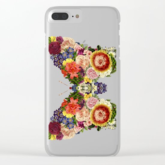 Spring Butterfly Floral Clear iPhone Case