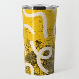 Peoria, Arizona - Yellow City Map Collage Travel Mug