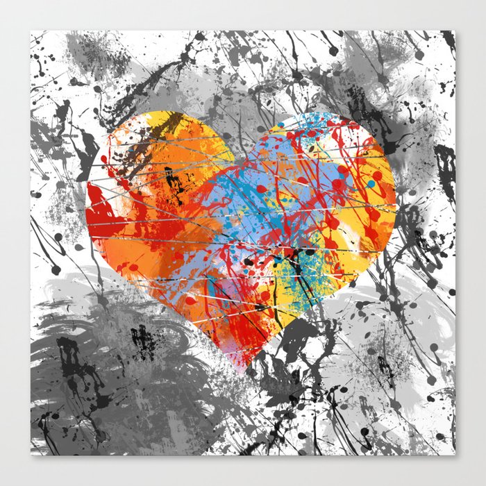 Colorful heart 18 Canvas Print
