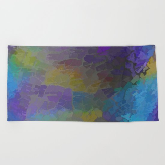 Rainbow Mosaic Abstract Beach Towel