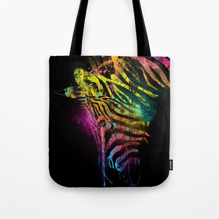 Zebra Mood Technicolor Tote Bag