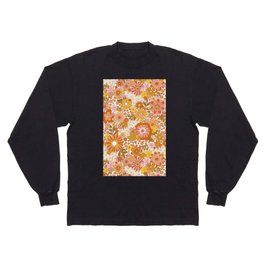 70s Floral Pattern Long Sleeve T-shirt