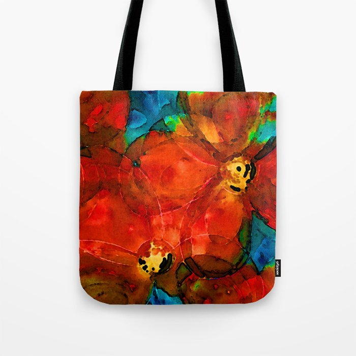 Garden Spirits - Vibrant Red Poppies Flowers By Sharon Cummings Tote ...