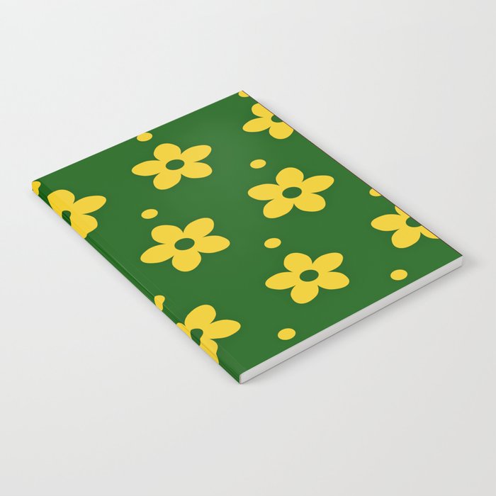 Yellow & Green Color Floral Design Notebook