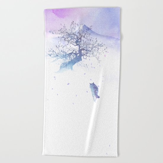 The long way to Fuji Beach Towel