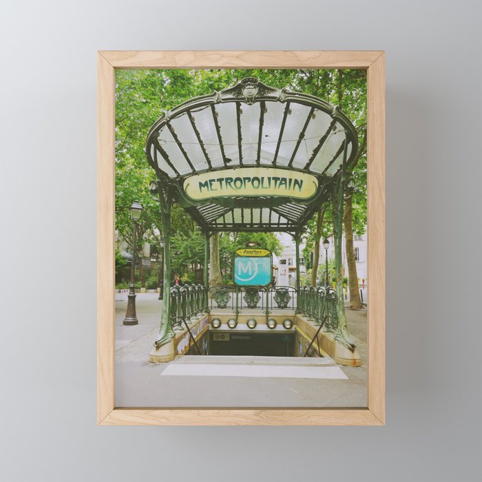 Abbesses metro station, Paris, France | Travel Photography Framed Mini Art Print