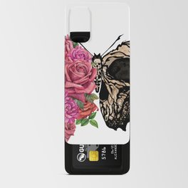 Butterfly moth half wings roses art Android Card Case