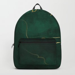 Kintsugi Emerald #green #gold #kintsugi #japan #marble #watercolor #abstract Backpack