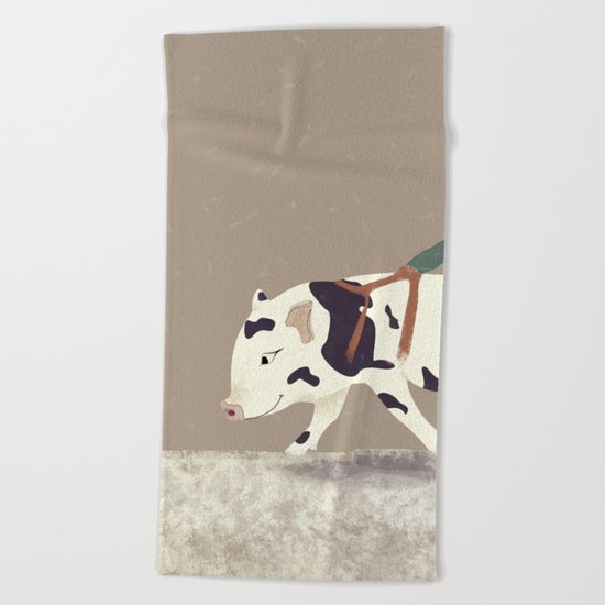 Baby Pig Original Design Beach Towel