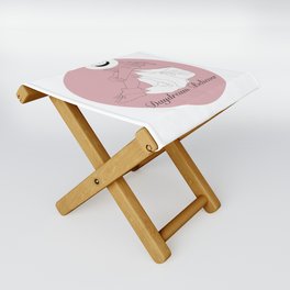 Daydream Believer, Fashion Lady, Illustrated outline/hand drawn Whimsical pose. Folding Stool