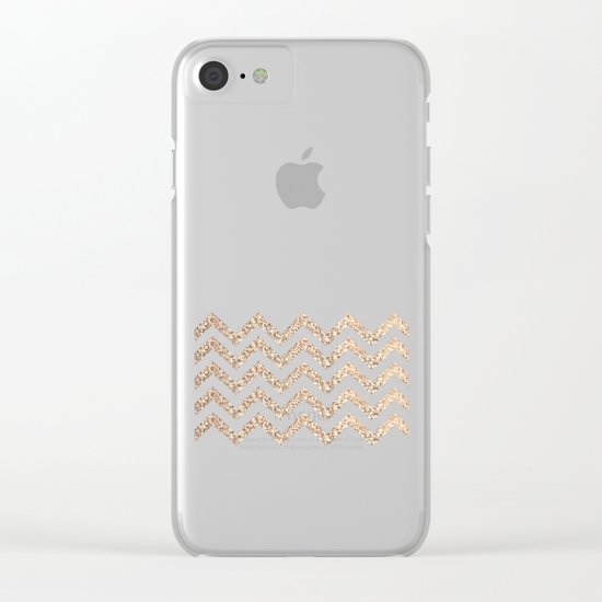 GOLD & SILVER CHEVRON Clear iPhone Case