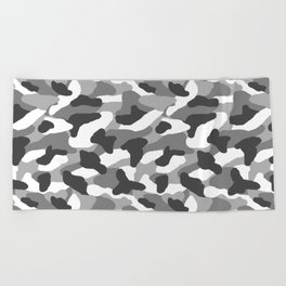 Grey Gray Camo Camouflage Beach Towel