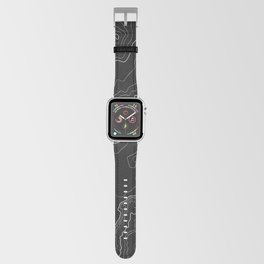 Black topography map Apple Watch Band