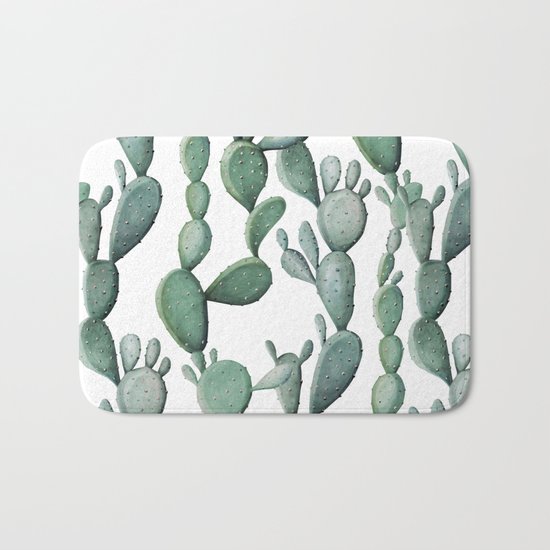 Cactus Bunch Green Bath Mat