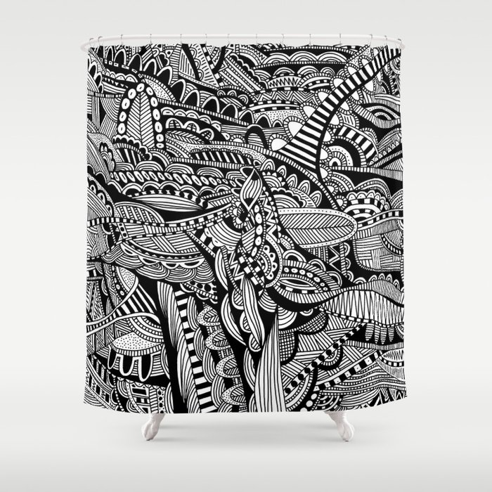 Black and White Doodle Art #1 Shower Curtain