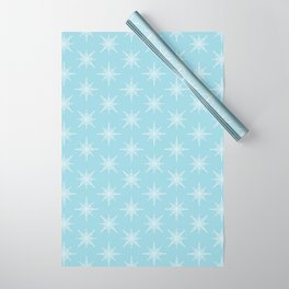 Snowflakes White Blue Wrapping Paper
