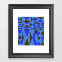 Abstraction_GEOMETRIC_BLUE_TRIANGLE_PATTERN_POP_ART_1130A Framed Art Print