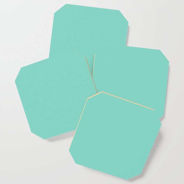 Light Aqua Green Solid Color Pantone Ice Green 13-5414 TCX Shades of Blue-green Hues Coaster