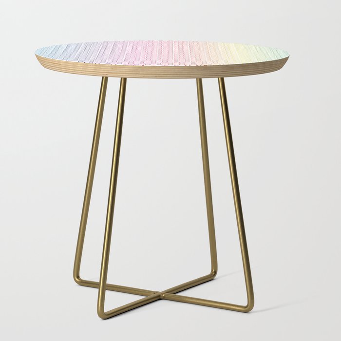 #PrideMonth Shape Design Outlines of rotating squares and triangle with circles pattern Side Table