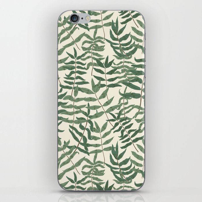 Ash - Green ash leaves on a light background iPhone Skin