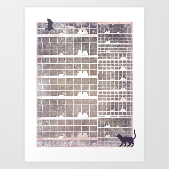 Our building, early in the morning Art Print