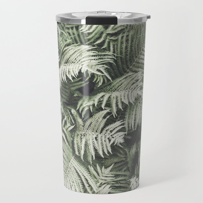 Fern Leaves Photography | Botanical Pattern | Green  Travel Mug
