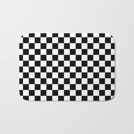 Black Checkerboard Pattern Bath Mat