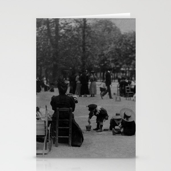 Atget, Women and children in luxembourg garden Stationery Cards