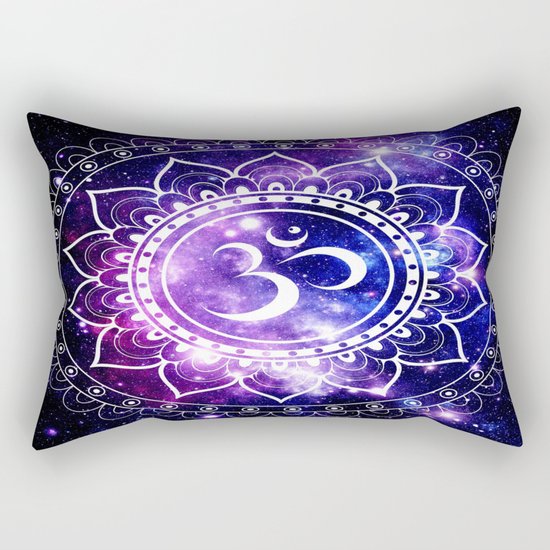 om mandala: purple blue space Rectangular Pillow