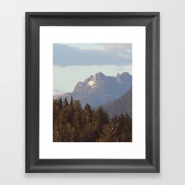 golden hour peaks Framed Art Print