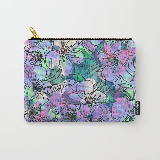 Little Purple Flowers Carry-All Pouch