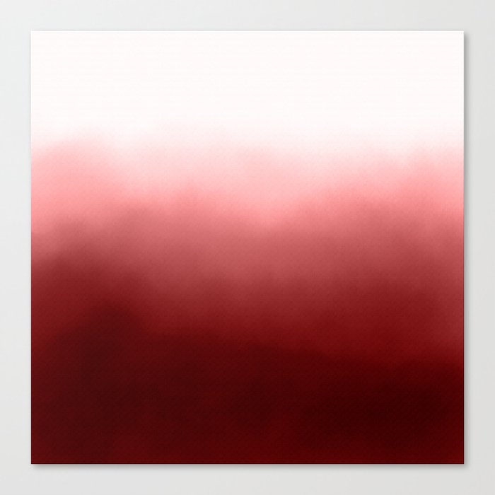 Boho Dip Dye Crimson Red Ombre Gradient Canvas Print