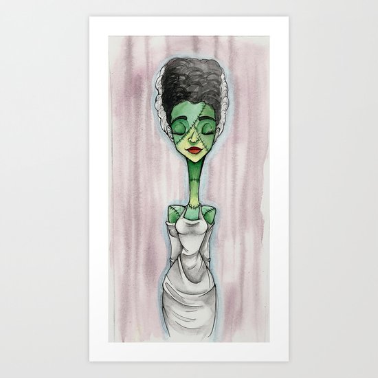 Monster Bride Pin up Art Print