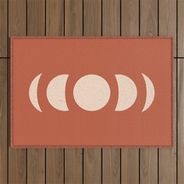 Abstract Moon Phases terracota Outdoor Rug
