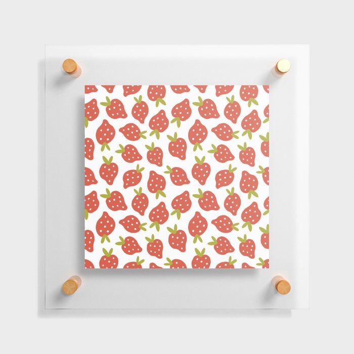 Sweet Strawberries Pattern Floating Acrylic Print