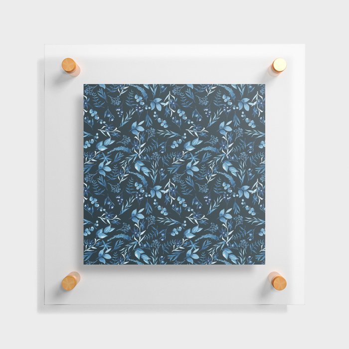 Blue Berries and Foliage Floating Acrylic Print