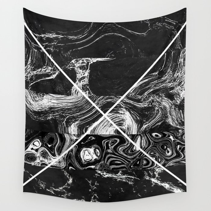 Black and White Marble Wall Tapestry