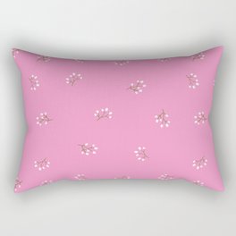 Rowan Branches Seamless Pattern on Pink Background Rectangular Pillow