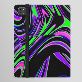 Violet and Lime Blackout Drip iPad Folio Case